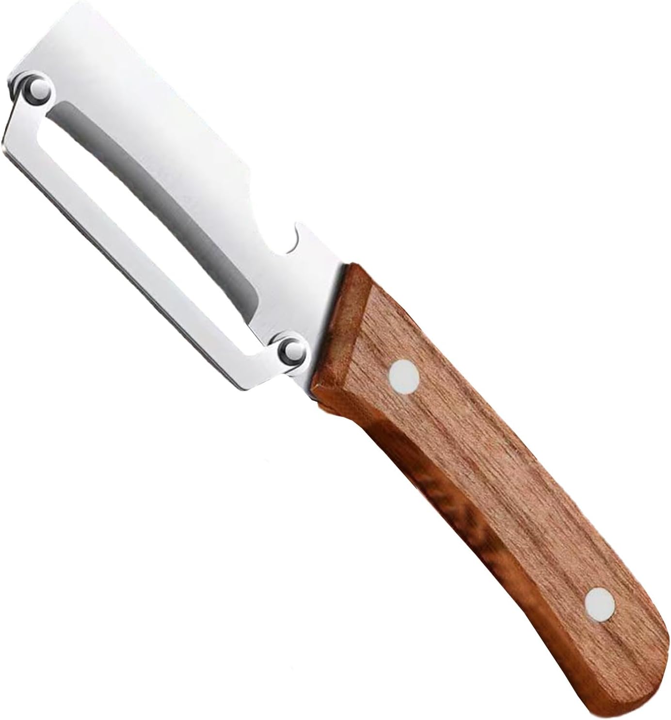 Multi-Functional Vegetable Peeler for Kitchen | Stainless Steel Peeler with Wooden Handle & Bottle Opener | Durable 3-in-1 Peeling Tool for Vegetables & Fruits - Image 2