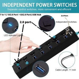 USB 3.0 Hub with Switches and LED Indicators