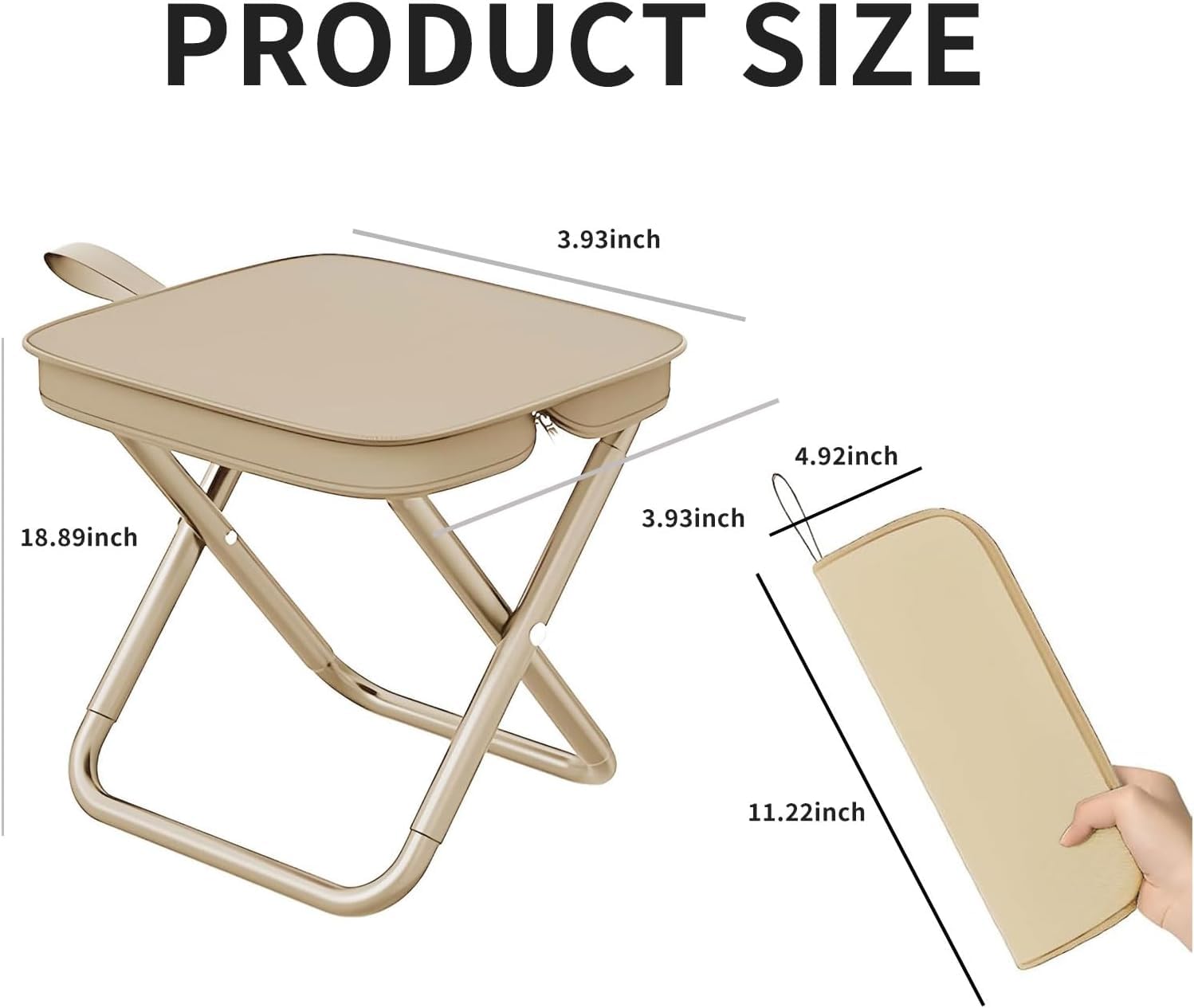 Portable Folding Stool – Heavy Duty 220 lbs Load-Bearing Travel Chair | Oxford Cloth Outdoor Folding Stool for Camping, Fishing, Hiking, BBQ, Beach & Travel - Image 3
