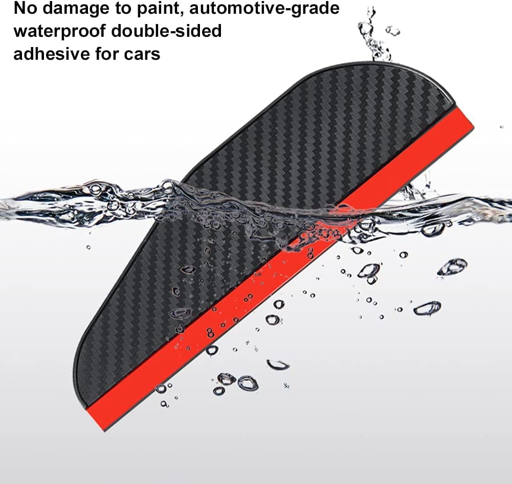 Car Rear View Mirror Rain Visor Eyebrow – Car Side Mirror Rain Guard Smoke Cover | Universal Waterproof PVC Protector for Car, Truck & SUV – Black (Pair 1) - Image 3