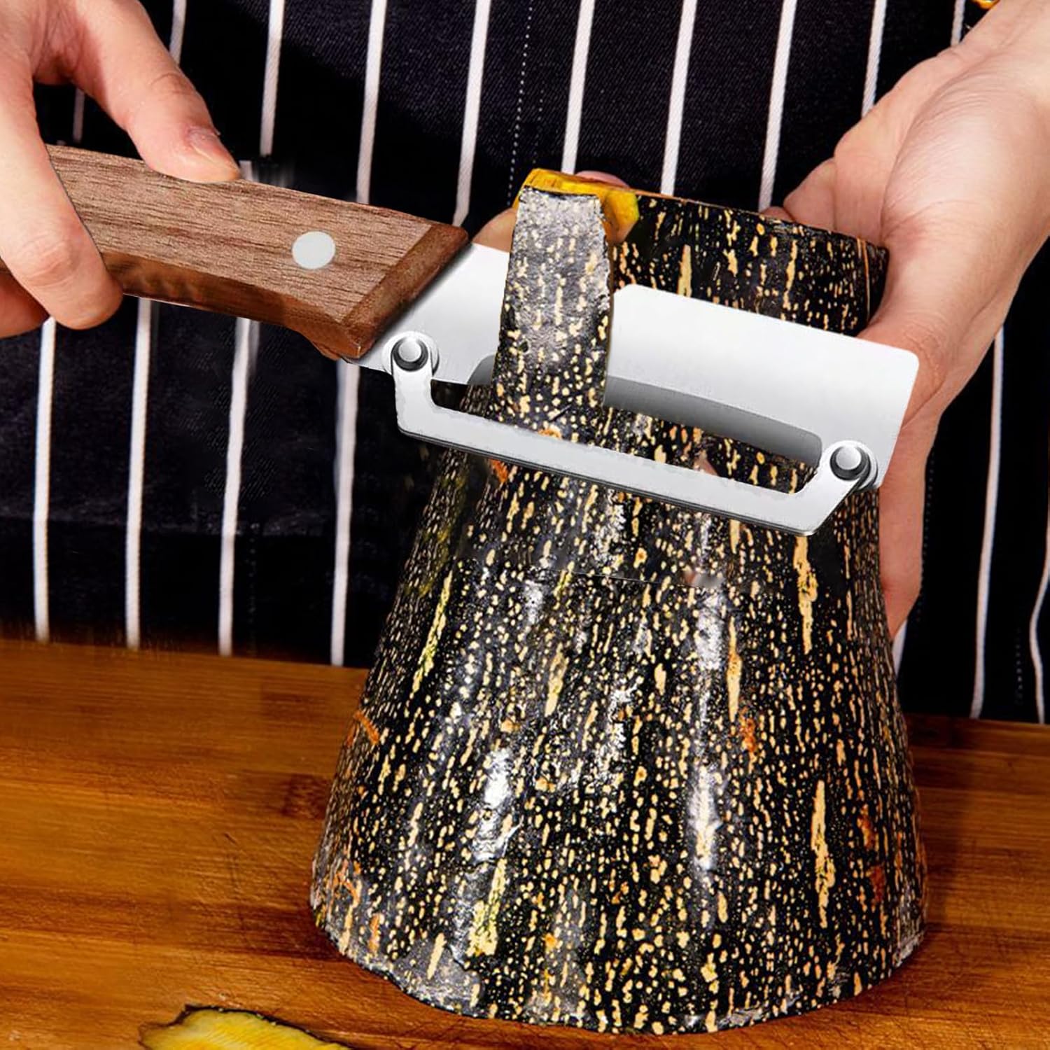 Multi-Functional Vegetable Peeler for Kitchen | Stainless Steel Peeler with Wooden Handle & Bottle Opener | Durable 3-in-1 Peeling Tool for Vegetables & Fruits - Image 3