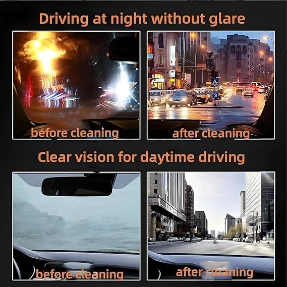 Car Windshield Cleaner Oil Film Remover | 150ML Water Spot & Glass Stain Remover for Home & Auto Windows | Deep Clean, Streak-Free Shine, Safe for All Glass Surfaces - Image 3