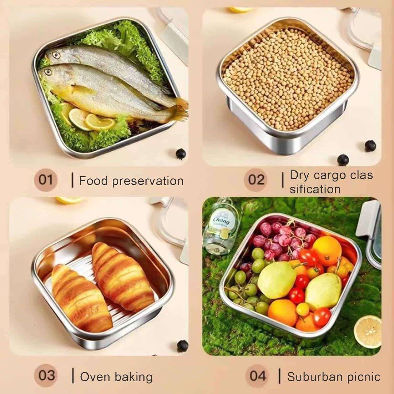 Premium Stainless Steel Lunch Box – Lightweight, Leak-Proof, and Durable Tiffin Box for Office, School & Travel | Food Storage Container with Airtight Lid | Eco-Friendly Bento Box(1800ML) - Image 5