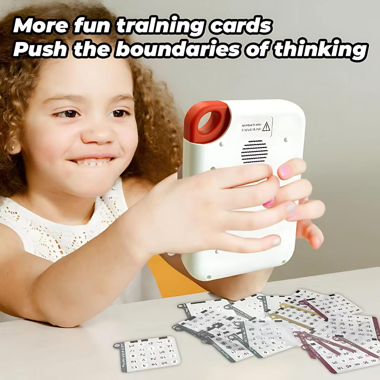Kids Schulte Focus Training Machine X300 | Educational Memory Game for Kids with 80 Flash Cards | English Talking Learning Toy for Toddlers | Early Education USB Rechargeable Schulte Square Focus Trainer - Image 5