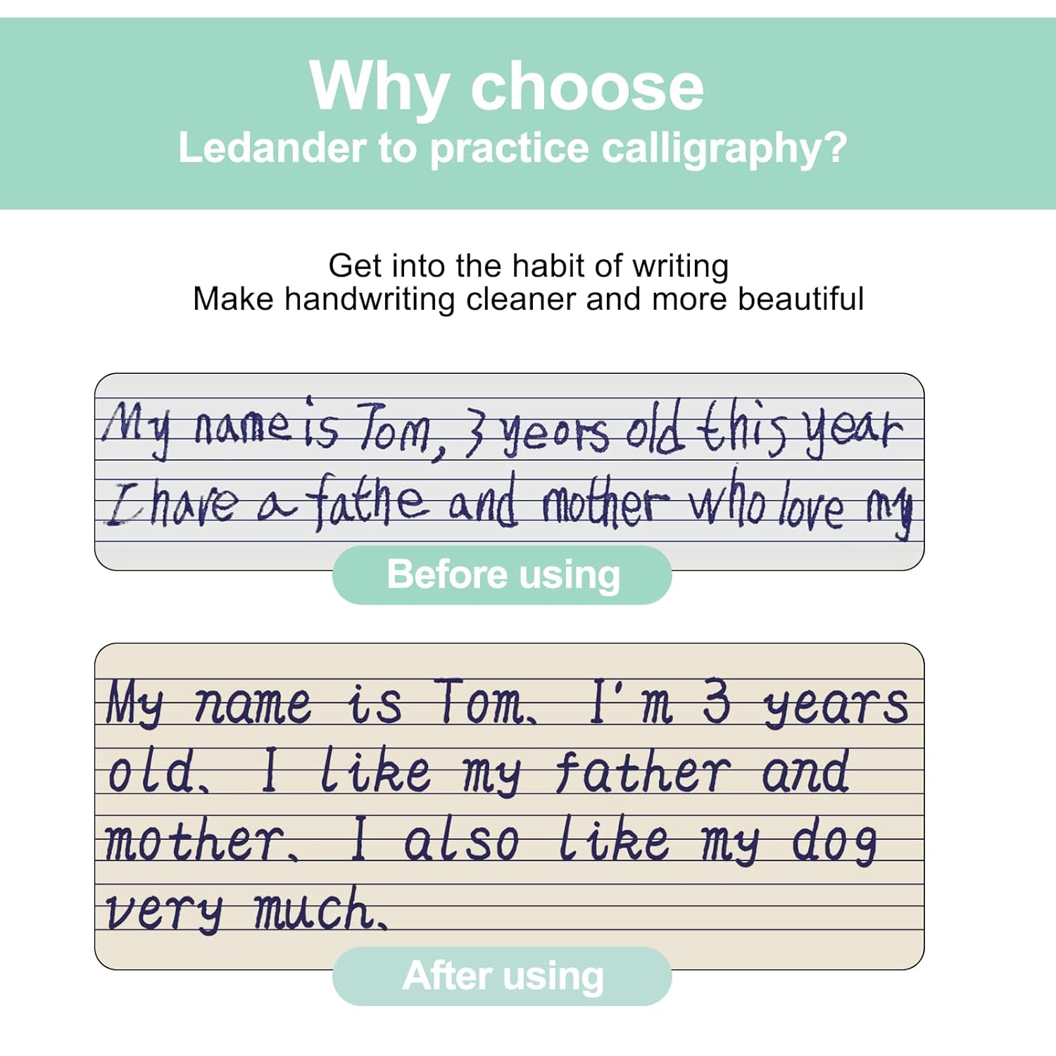 Magic Grooved Copybook for Kids | Reusable English Cursive Handwriting Practice Book Set (4 Books + 8 Pen Cores + 1 Holder + 1 Case) | 3D Groove Calligraphy Learning Workbook - Image 4