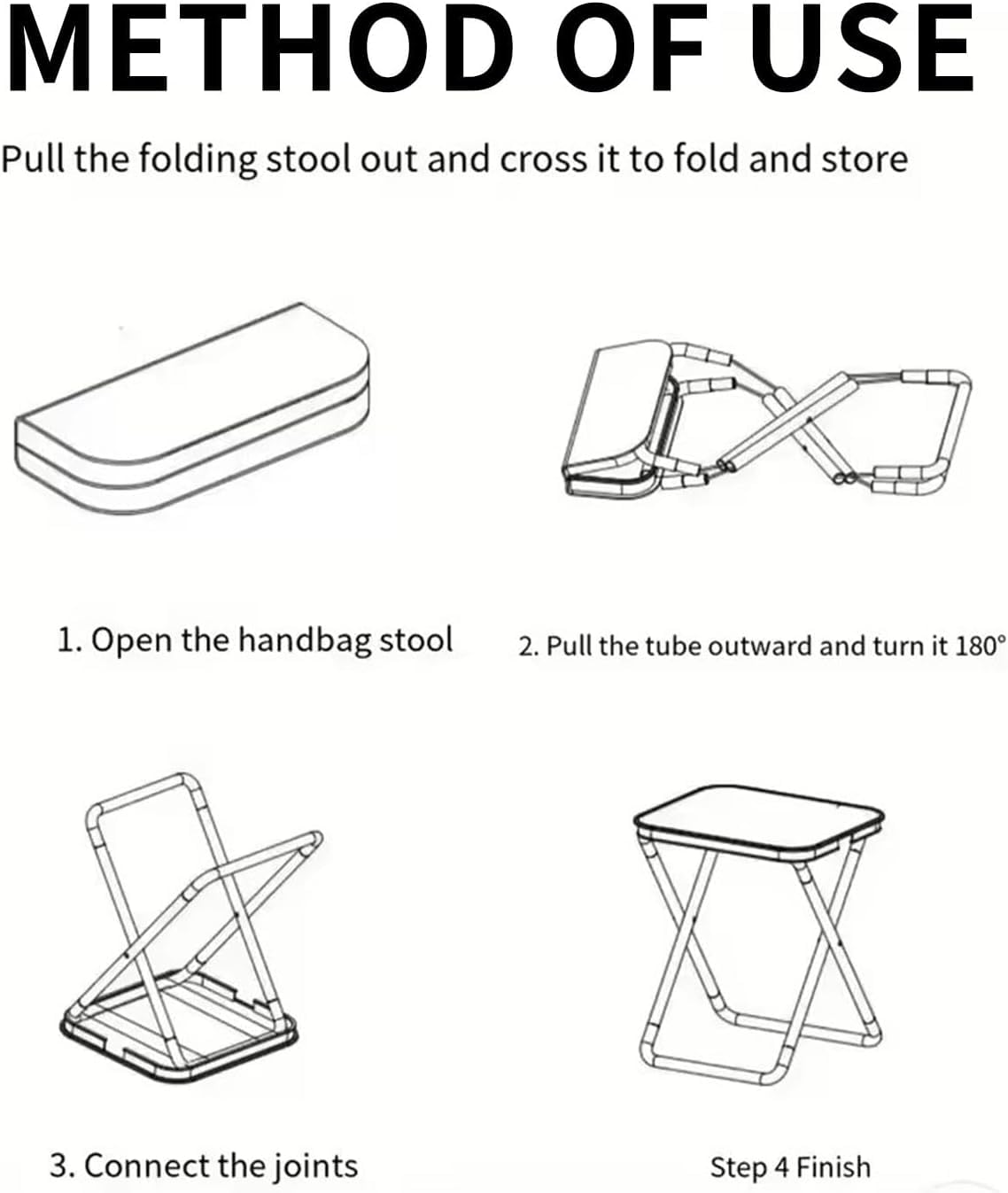 Portable Folding Stool – Heavy Duty 220 lbs Load-Bearing Travel Chair | Oxford Cloth Outdoor Folding Stool for Camping, Fishing, Hiking, BBQ, Beach & Travel - Image 4