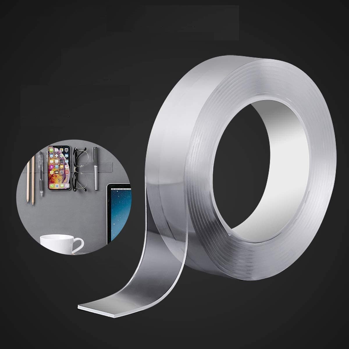 Double Sided Nano Gel Tape Heavy Duty Transparent