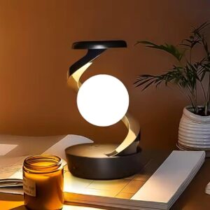 Spiral Rotating Desk Lamp with Levitating Moon Orb