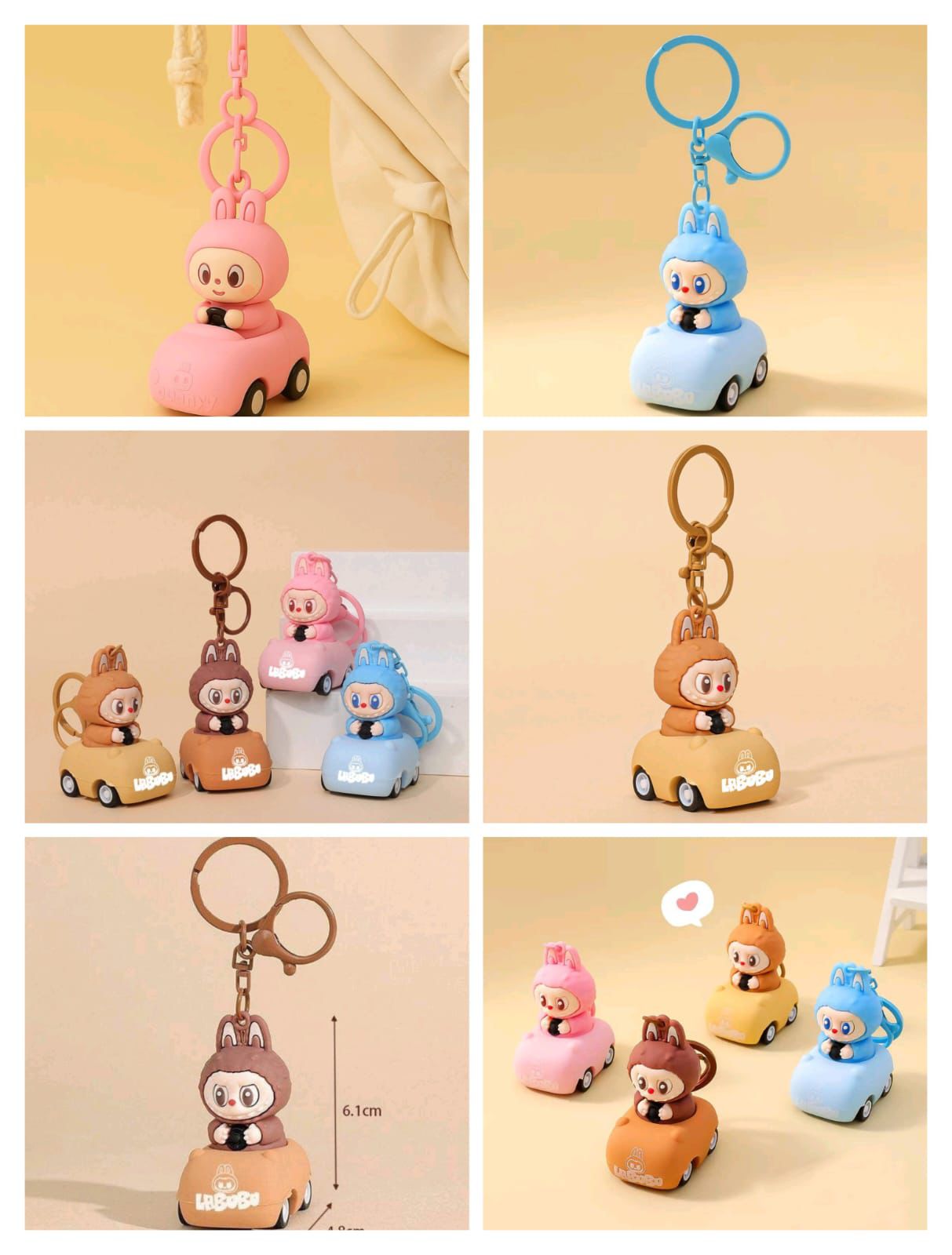 Labubu Keychain | Cute Monster Doll Rabbit Keyring | Cartoon Bag & Purse Charm | Collectible Gift for Kids & Adults | Stylish Labubu Character Keychain for Bags & Keys (Pack of 1) - Image 6
