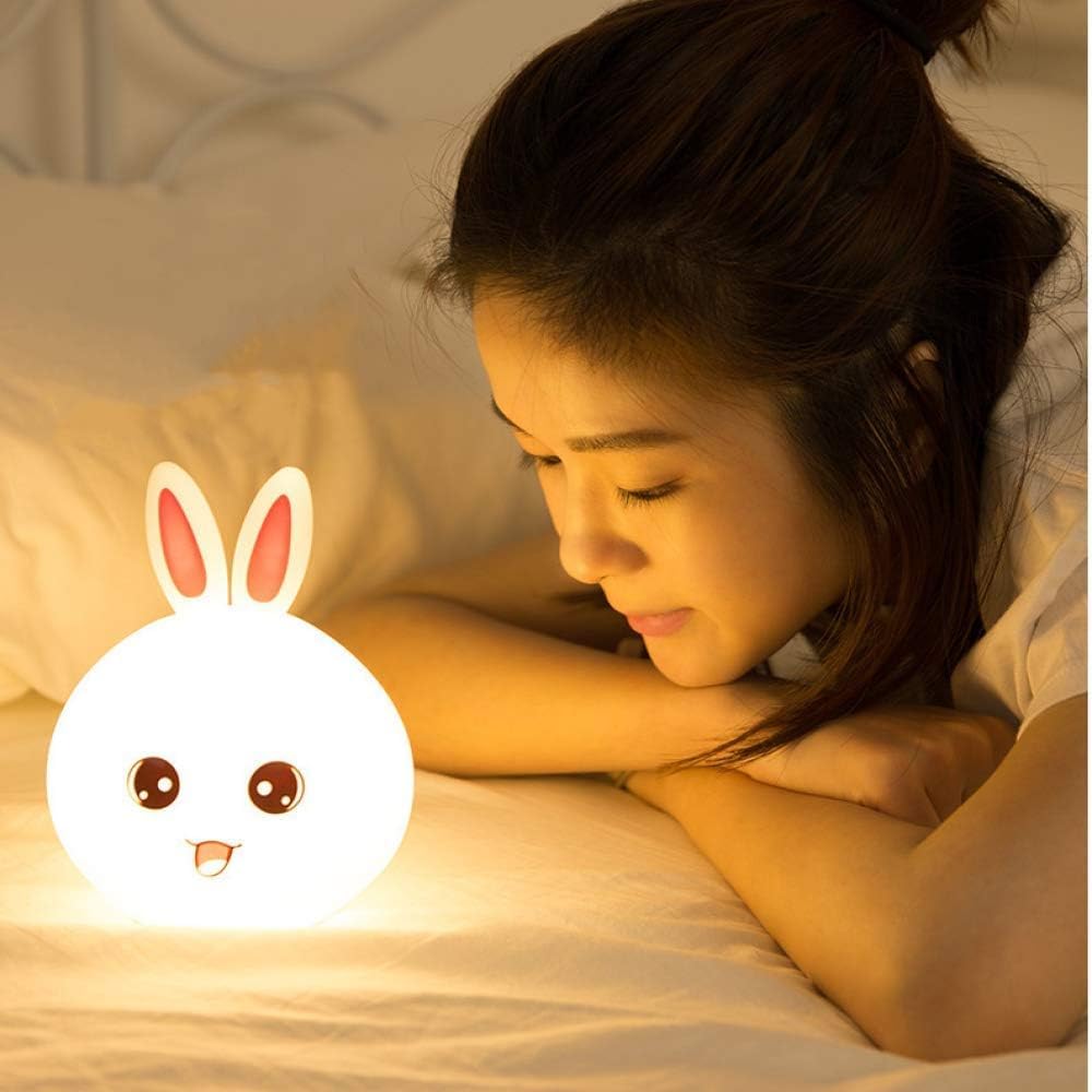 Cute Bunny Night Light Silicone LED Lamp