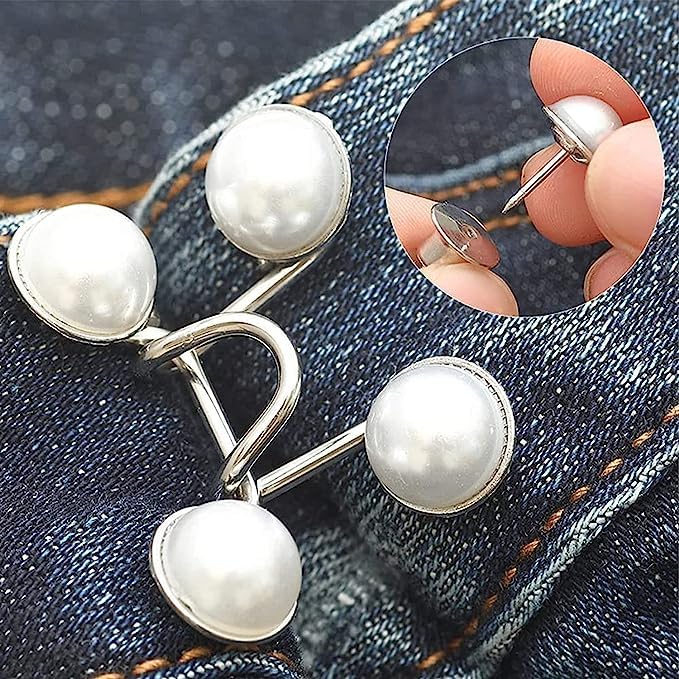Set of 2 Adjustable Waist Buckles for Jeans & Pants – Instant Detachable Button Pins | Reusable Waist Resizer for Skirts, Robes, Trousers | No-Sew Waist Tightener - Image 5