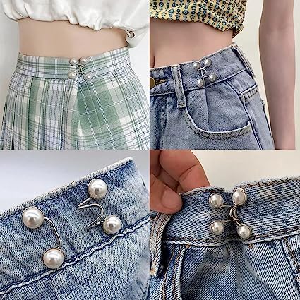 Set of 2 Adjustable Waist Buckles for Jeans & Pants – Instant Detachable Button Pins | Reusable Waist Resizer for Skirts, Robes, Trousers | No-Sew Waist Tightener - Image 7