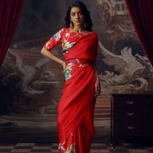 Elegant Satin Saree with Blouse Piece for Party Wear