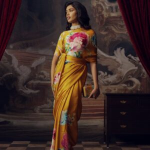 Elegant Satin Saree with Blouse Piece for Party Wear