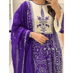 Printed Long Kurti with Pant and Printed Dupatta | Heavy Rayon 3-Piece Set for Women | Designer Embroidered Kurta Pant Dupatta Set with Lace Work | Ethnic Festive Wear Outfit (order via whatsapp for more collection)