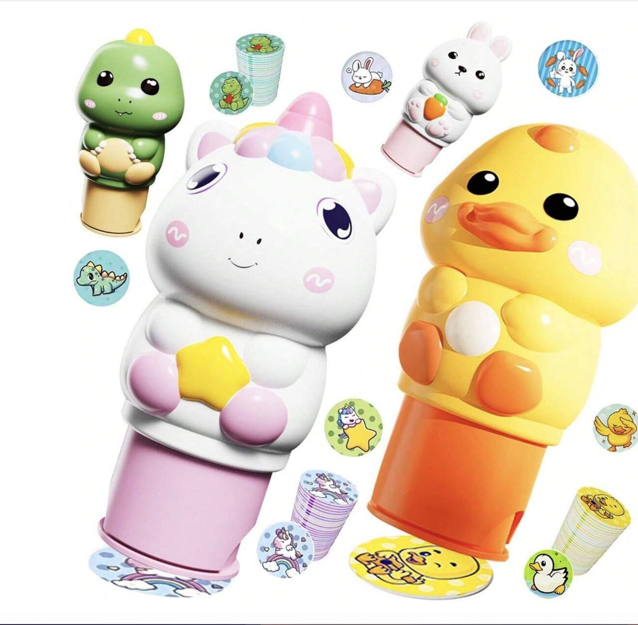 Kids Sticker Stamp | Magical Stamp | Ji and Ja Sticker Stamper with 100+ Stickers | Arts and Crafts Sticker Book for Toddlers | Creative Play Travel Toy for Toddlers Girls Boys | Sticker Stamper | Sticker Stamper Activity Kit for Kids | Creative Arts and Crafts Set