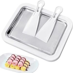 Homemade Rolled Ice Cream Maker with Cold Plate and Spatulas