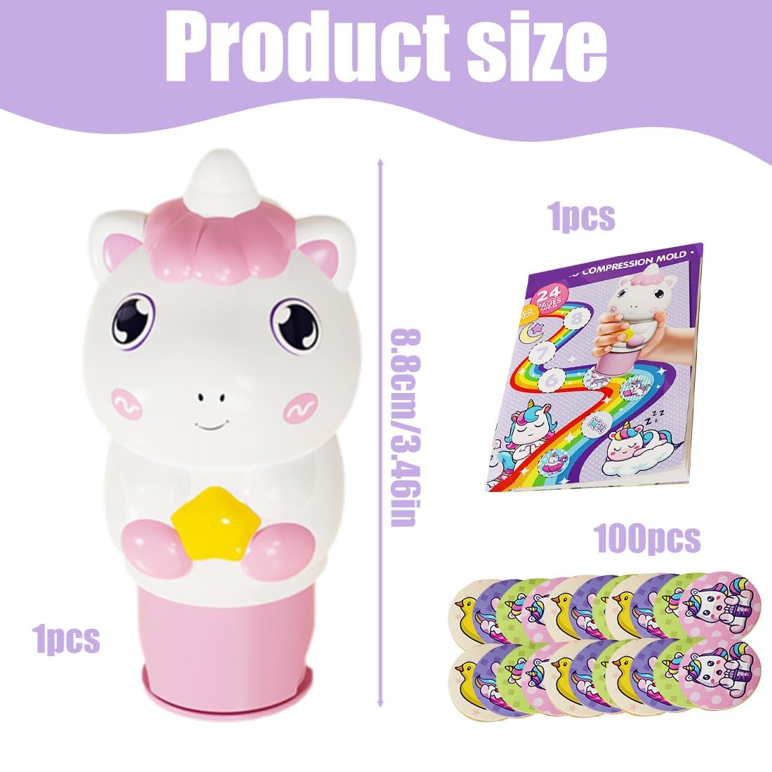 Kids Sticker Stamp | Magical Stamp | Ji and Ja Sticker Stamper with 100+ Stickers | Arts and Crafts Sticker Book for Toddlers | Creative Play Travel Toy for Toddlers Girls Boys | Sticker Stamper | Sticker Stamper Activity Kit for Kids | Creative Arts and Crafts Set - Image 2