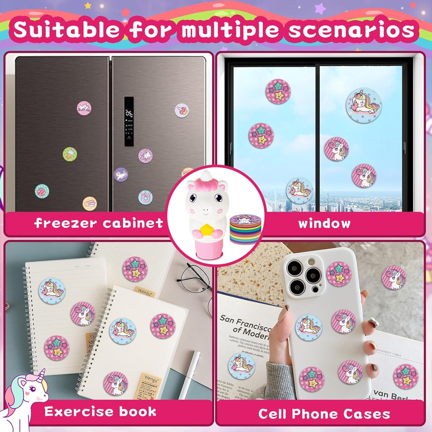 Kids Sticker Stamp | Magical Stamp | Ji and Ja Sticker Stamper with 100+ Stickers | Arts and Crafts Sticker Book for Toddlers | Creative Play Travel Toy for Toddlers Girls Boys | Sticker Stamper | Sticker Stamper Activity Kit for Kids | Creative Arts and Crafts Set - Image 4