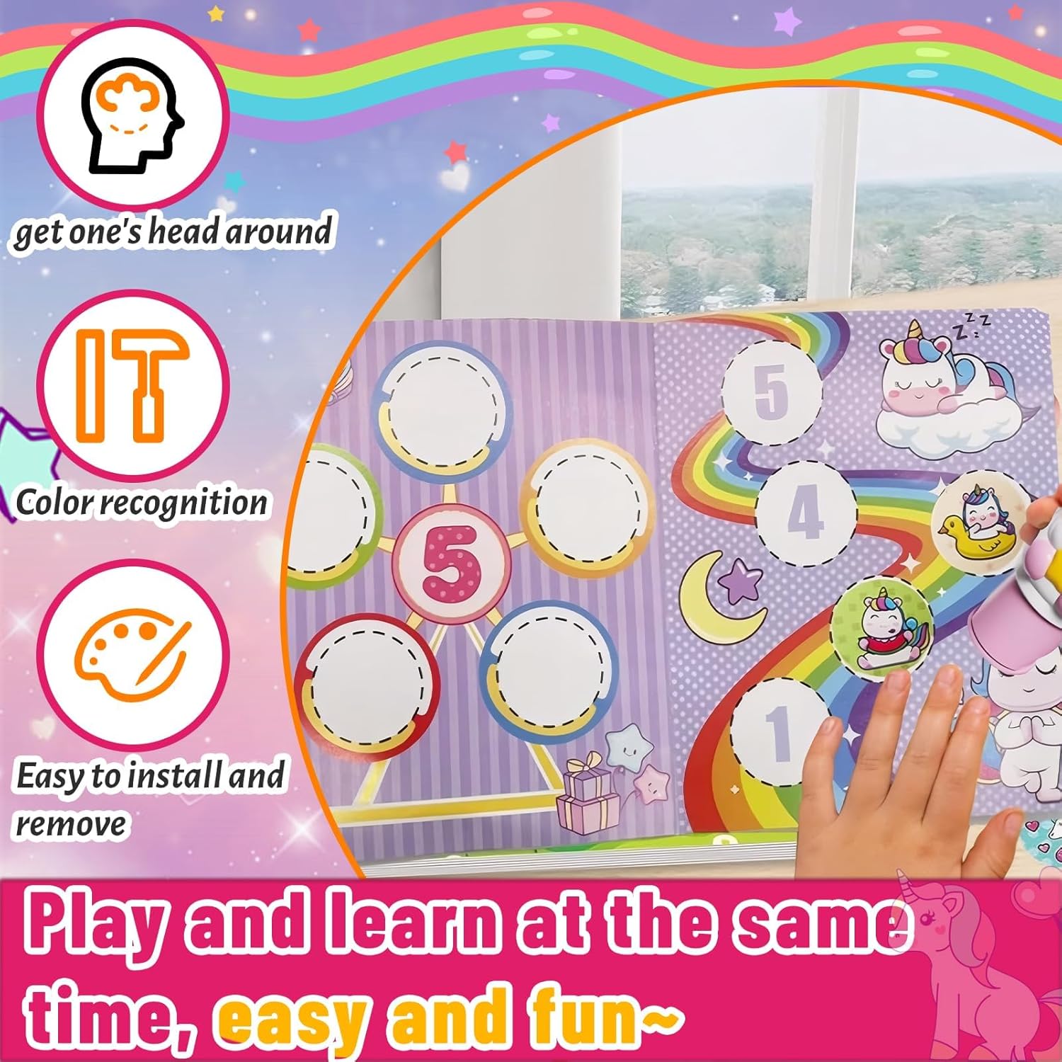 Kids Sticker Stamp | Magical Stamp | Ji and Ja Sticker Stamper with 100+ Stickers | Arts and Crafts Sticker Book for Toddlers | Creative Play Travel Toy for Toddlers Girls Boys | Sticker Stamper | Sticker Stamper Activity Kit for Kids | Creative Arts and Crafts Set - Image 7