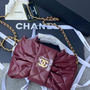 Luxury Chanel Quilted Bow Handbag