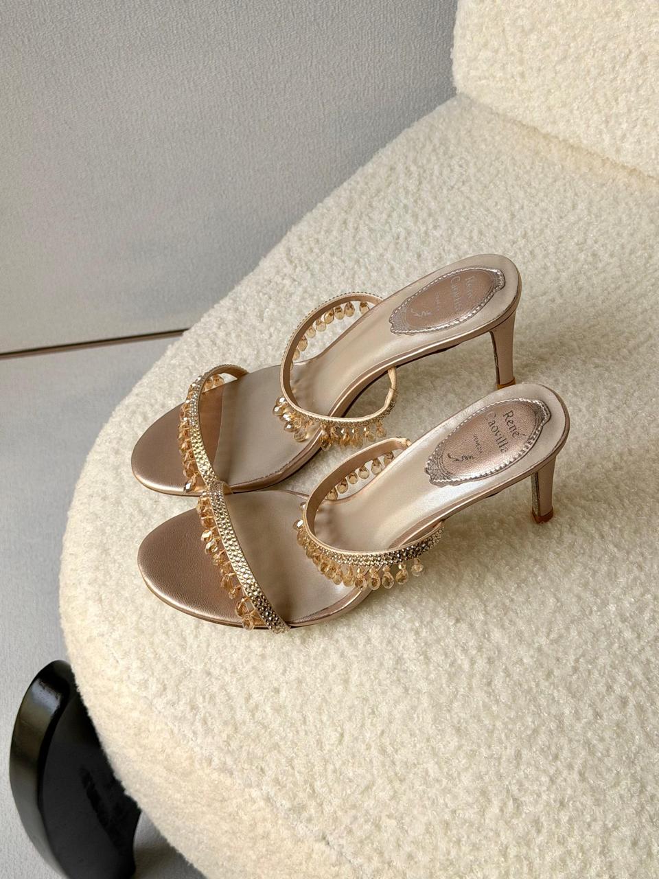 René Caovilla Embellished Heeled Sandals - Image 4