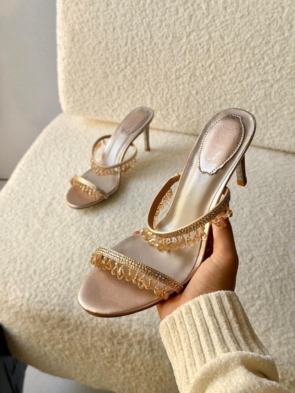 René Caovilla Embellished Heeled Sandals