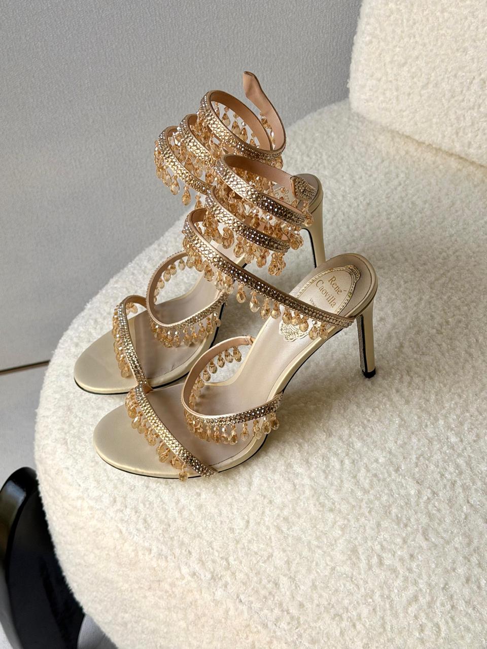 René Caovilla Cleo Chandelier Sandals perfect for weddings parties, and luxury occasions. - Image 3