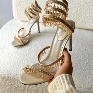 René Caovilla Cleo Chandelier Sandals perfect for weddings parties, and luxury occasions.