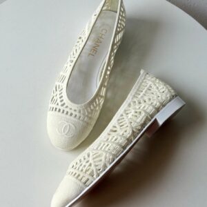 Chanel-Inspired Ballet Flats for Women – Elegant Soft Knit Designer Flat Shoes with Comfortable Fit & Daily Wear Fashion Footwear