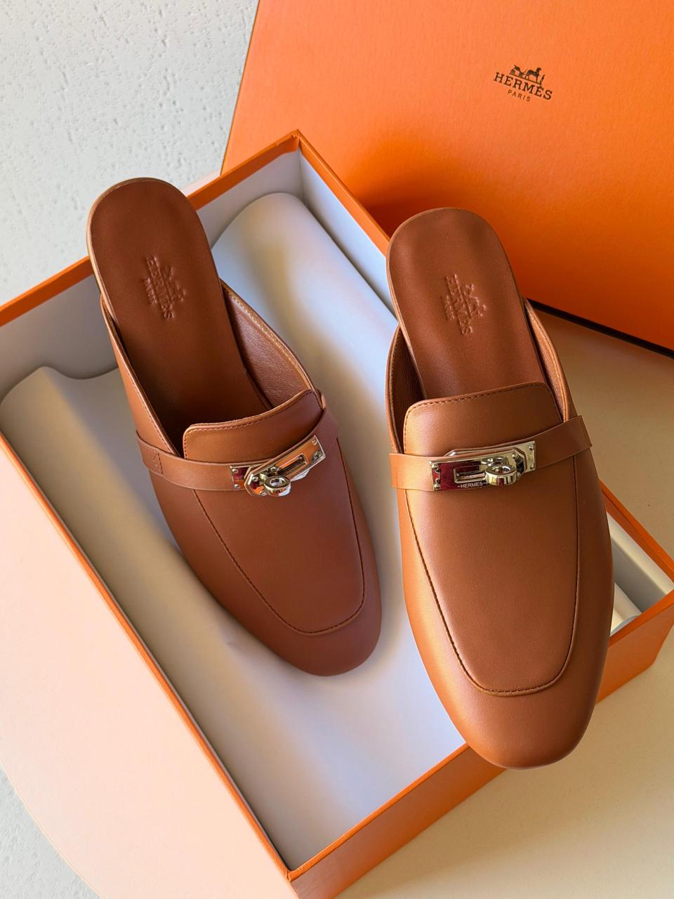 Hermes Luxury Backless Flat Shoes