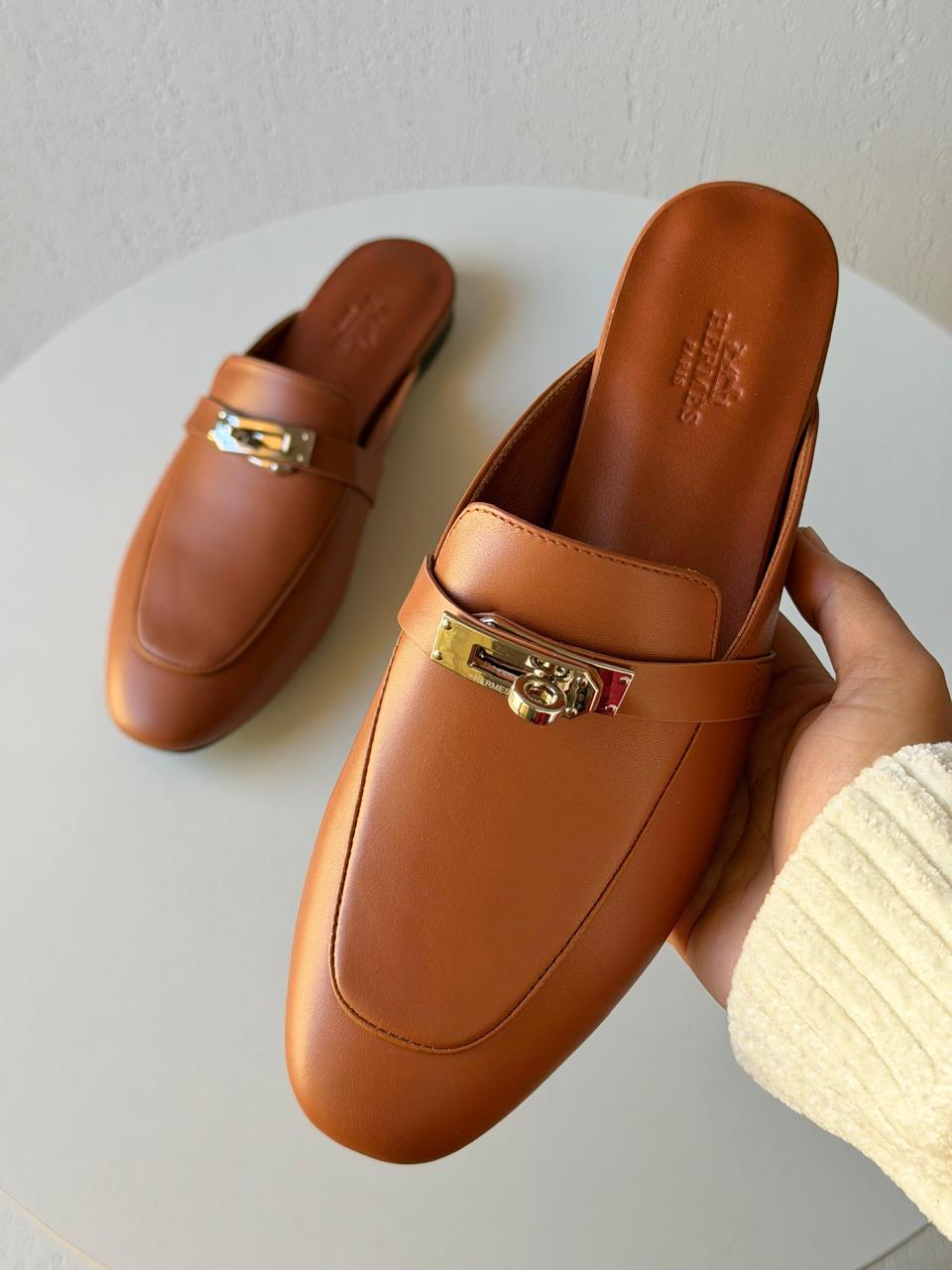 Hermes Luxury Backless Flat Shoes - Image 2